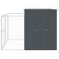vidaXL Σπιτάκι Σκύλου με Αυλή Ανθρακί 214x253x181 εκ. Γαλβαν. Χάλυβας