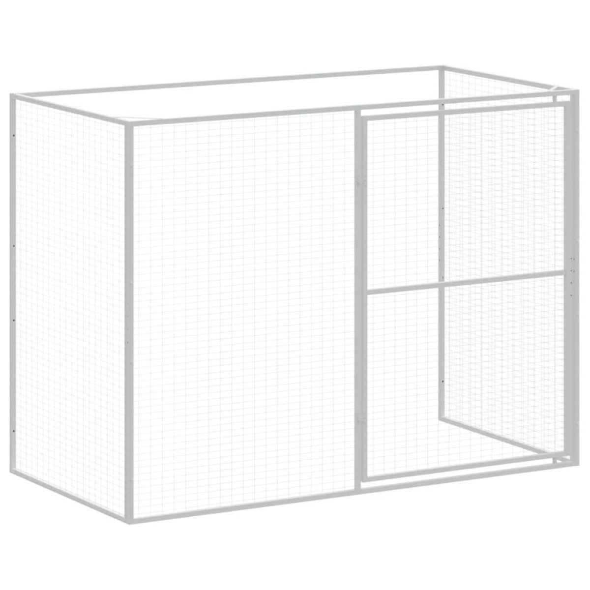 vidaXL Σπιτάκι Σκύλου με Αυλή Ανθρακί 214x253x181 εκ. Γαλβαν. Χάλυβας