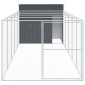 vidaXL Σπιτάκι Σκύλου με Αυλή Ανθρακί 214x661x181 εκ. Γαλβαν. Χάλυβας