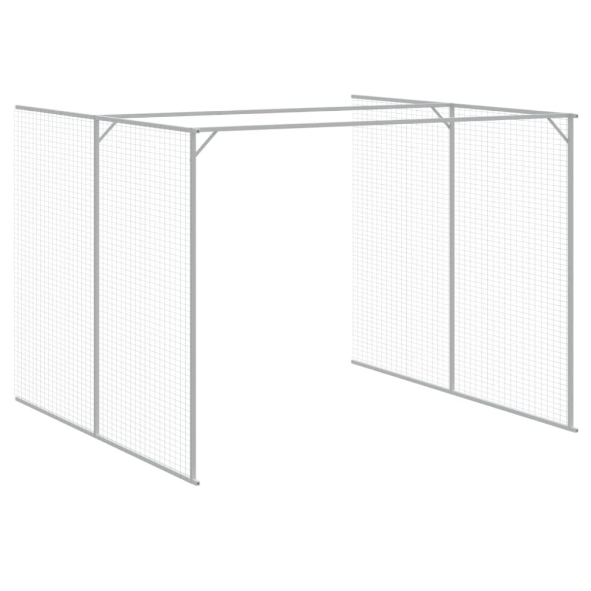 vidaXL Σπιτάκι Σκύλου με Αυλή Ανθρακί 214x865x181 εκ. Γαλβαν. Χάλυβας