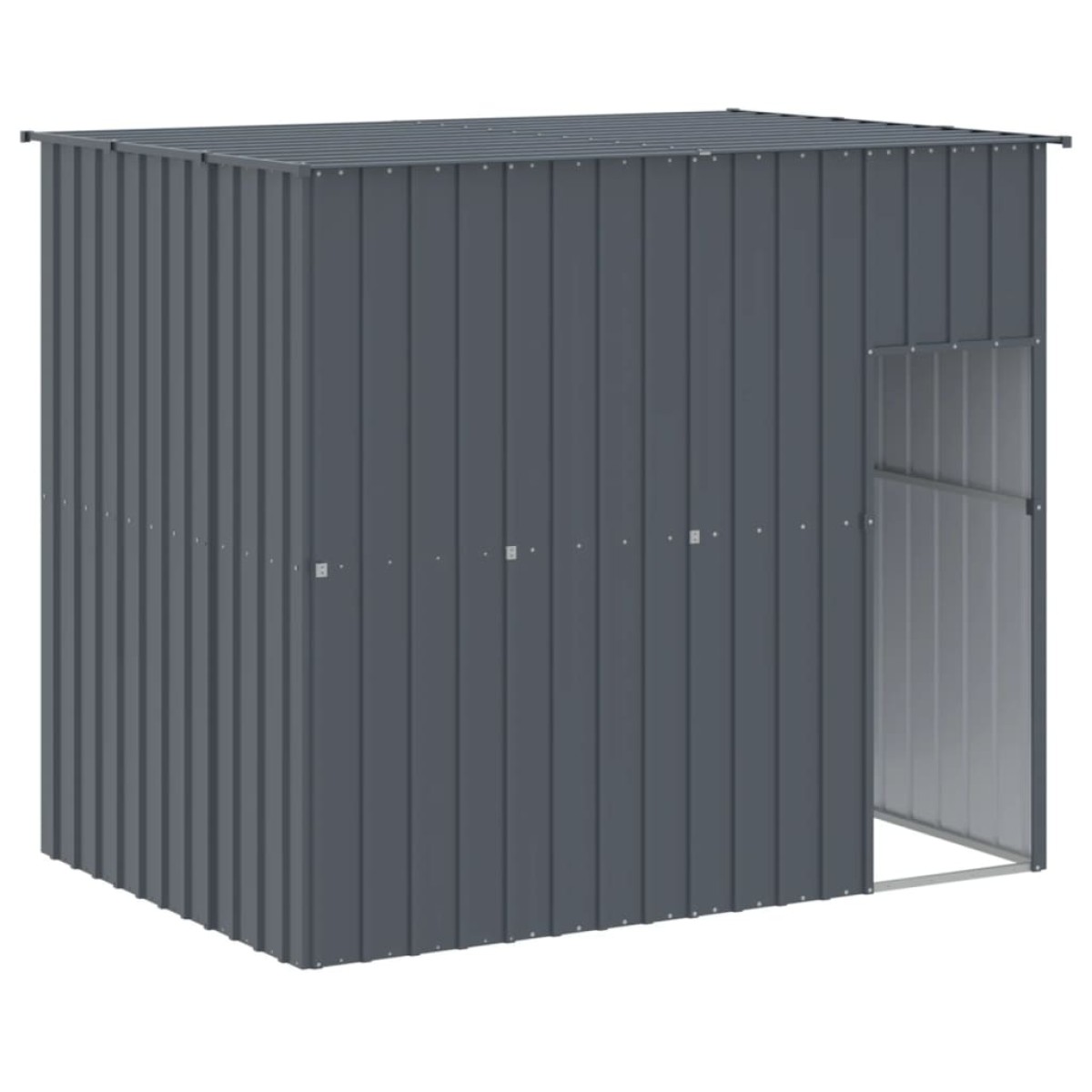 vidaXL Σπιτάκι Σκύλου με Αυλή Ανθρακί 214x1069x181 εκ. Γαλβαν. Χάλυβας