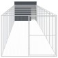 vidaXL Σπιτάκι Σκύλου με Αυλή Ανθρακί 214x1273x181 εκ. Γαλβαν. Χάλυβας