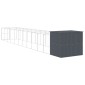 vidaXL Σπιτάκι Σκύλου με Αυλή Ανθρακί 214x1273x181 εκ. Γαλβαν. Χάλυβας