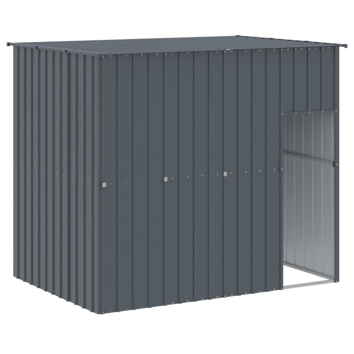 vidaXL Σπιτάκι Σκύλου με Αυλή Ανθρακί 214x1273x181 εκ. Γαλβαν. Χάλυβας