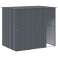 vidaXL Σπιτάκι Σκύλου με Αυλή Ανθρακί 214x1273x181 εκ. Γαλβαν. Χάλυβας