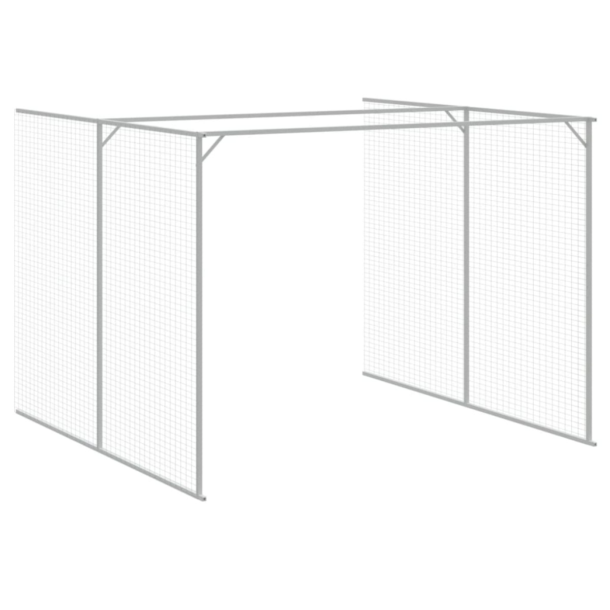 vidaXL Σπιτάκι Σκύλου με Αυλή Ανθρακί 214x1273x181 εκ. Γαλβαν. Χάλυβας