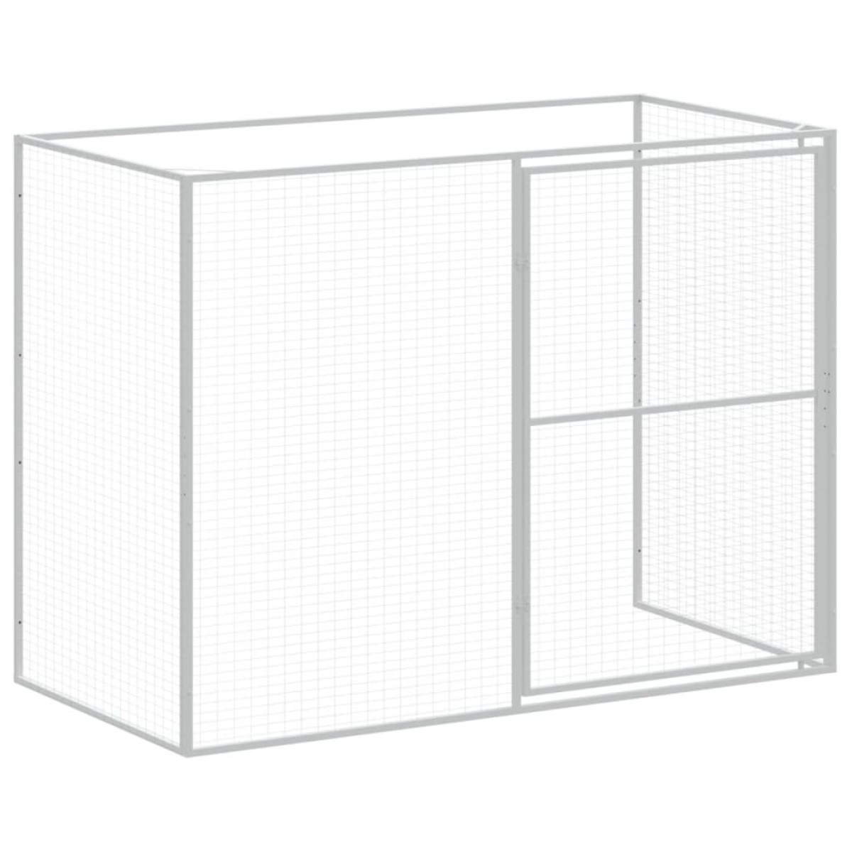 vidaXL Σπιτάκι Σκύλου με Αυλή Αν. Γκρι 214x253x181 εκ. Γαλβαν. Χάλυβας