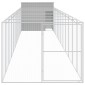 vidaXL Σπιτάκι Σκύλου με Αυλή Αν. Γκρι 214x1273x181εκ. Γαλβαν. Χάλυβας