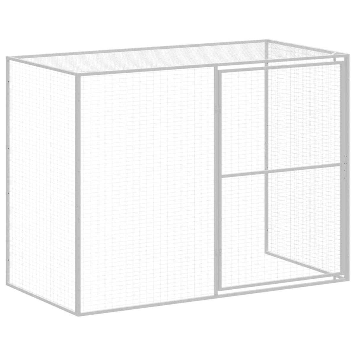 vidaXL Σπιτάκι Σκύλου με Αυλή Ανθρακί 214x253x181 εκ. Γαλβαν. Χάλυβας