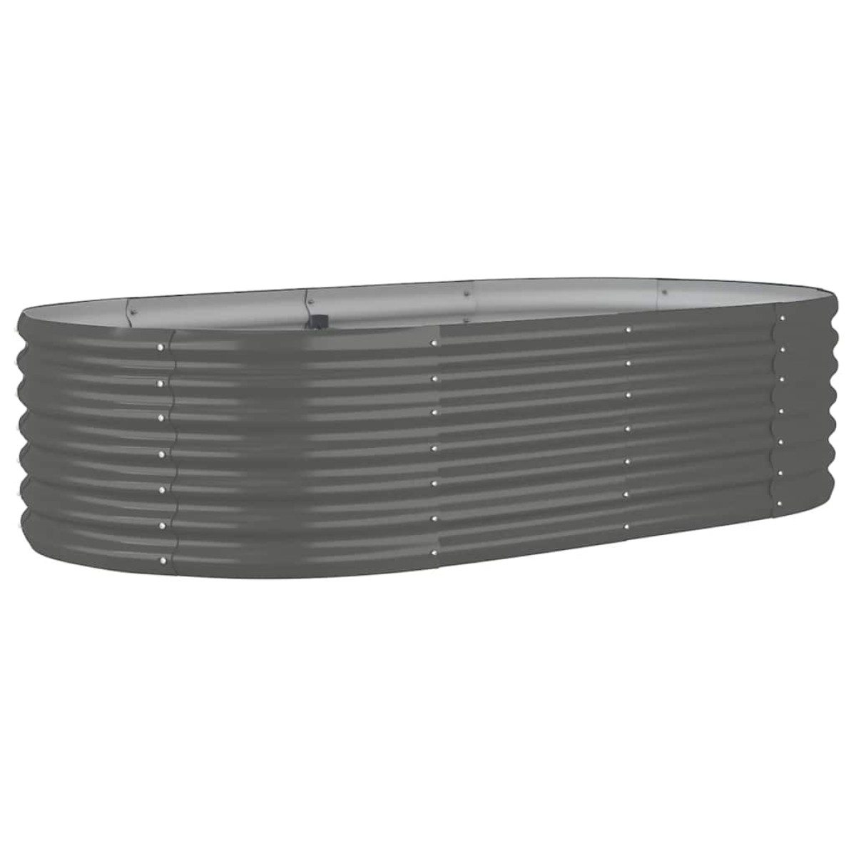 vidaXL Ζαρντινιέρα Γκρι 152x80x36 εκ. Ατσάλι με Ηλεκτρ. Βαφή Πούδρας