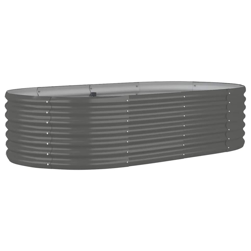 vidaXL Ζαρντινιέρα Γκρι 152x80x36 εκ. Γαλβανισμένος χάλυβας