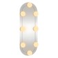 vidaXL Καθρέφτης Τοίχου Οβάλ με Φώτα LED 15x40 εκ. από Γυαλί