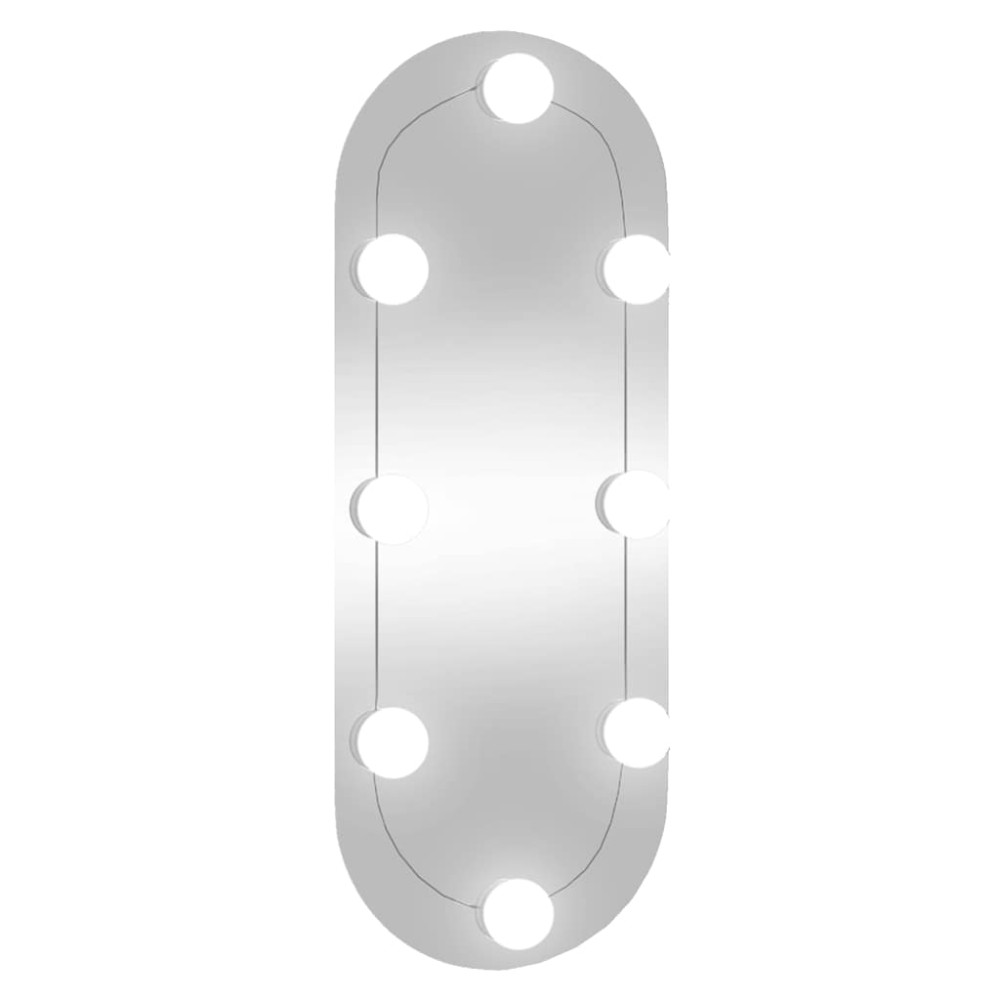 vidaXL Καθρέφτης Τοίχου Οβάλ με Φώτα LED 20x50 εκ. από Γυαλί