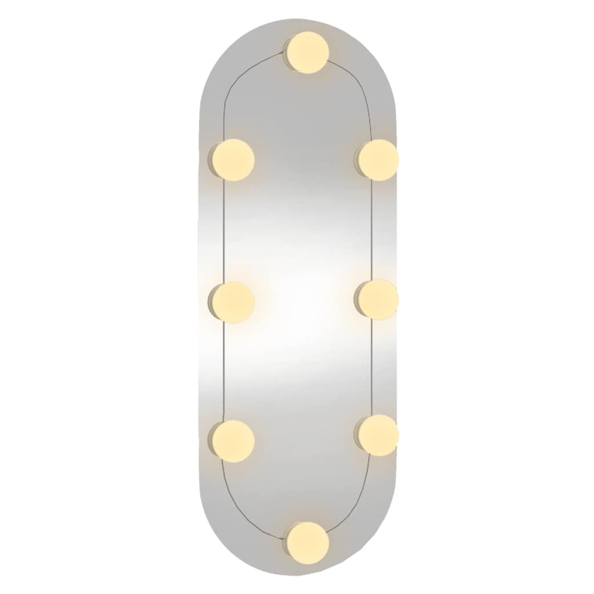 vidaXL Καθρέφτης Τοίχου Οβάλ με Φώτα LED 20x50 εκ. από Γυαλί
