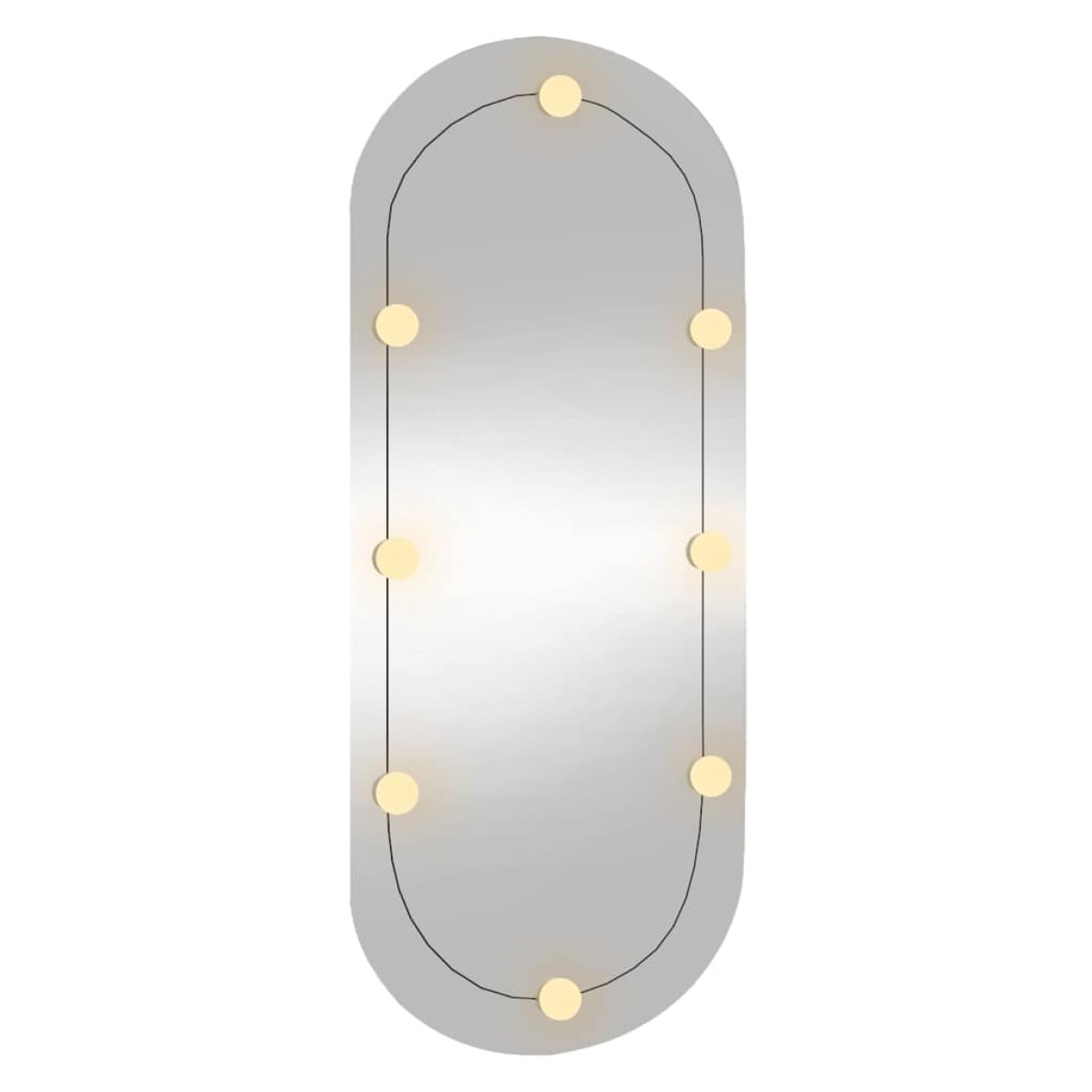 vidaXL Καθρέφτης Τοίχου Οβάλ με Φώτα LED 45x100 εκ. από Γυαλί