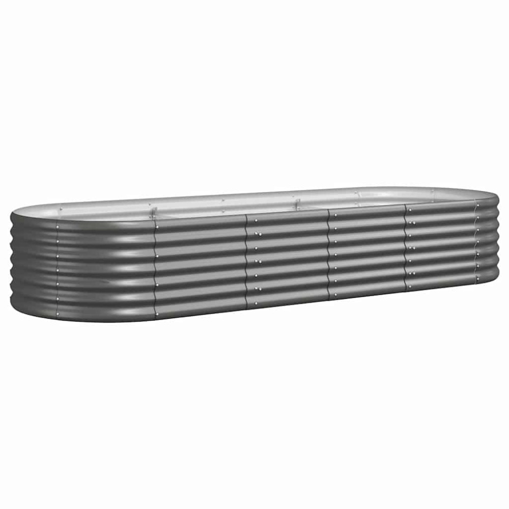 vidaXL Ζαρντινιέρα Γκρι 224x80x36 εκ Γαλβανισμένος χάλυβας