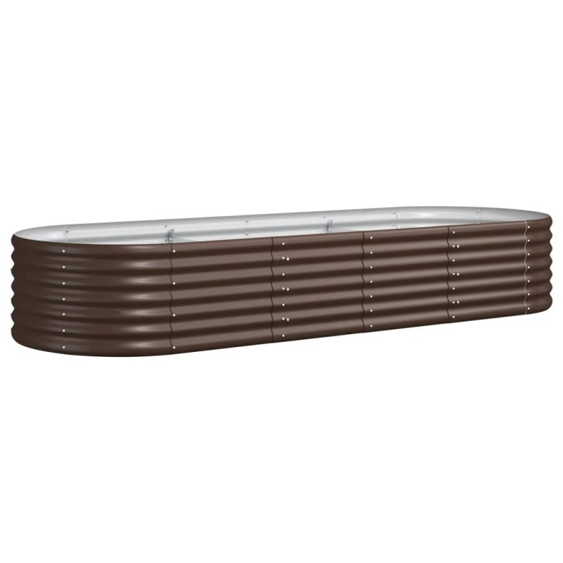 vidaXL Ζαρντινιέρα Καφέ 224x80x36 εκ. Γαλβανισμένος χάλυβας