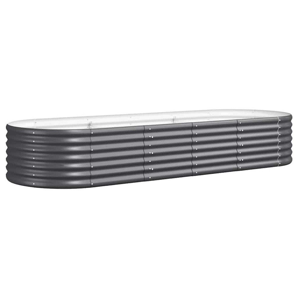 vidaXL Ζαρντινιέρα Ανθρακί 224x80x36 εκ Γαλβανισμένος χάλυβας