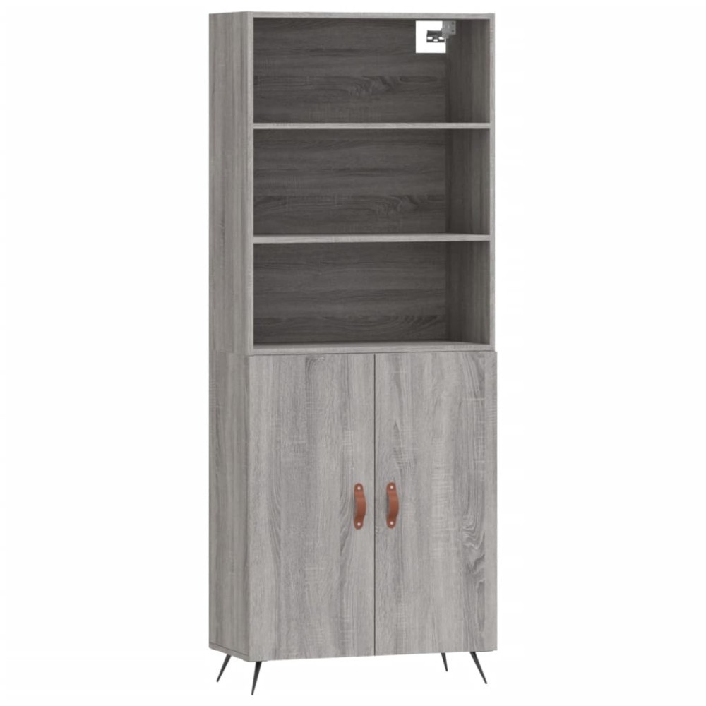 vidaXL Ντουλάπι Γκρι Sonoma 69,5 x 34 x 180 εκ. Επεξεργασμένο Ξύλο