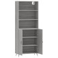 vidaXL Ντουλάπι Γκρι Sonoma 69,5 x 34 x 180 εκ. Επεξεργασμένο Ξύλο
