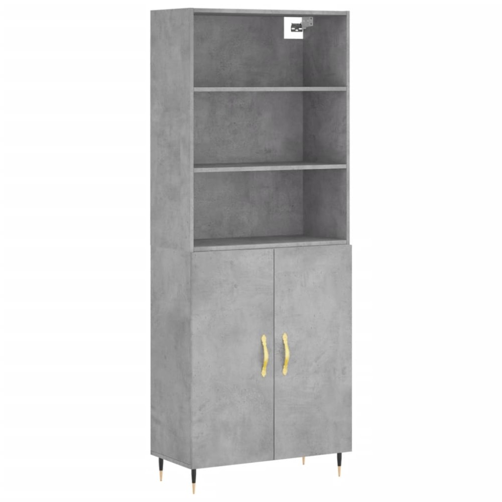 vidaXL Ντουλάπι Γκρι Σκυροδέματος 69,5x34x180 εκ. Επεξεργασμένο Ξύλο