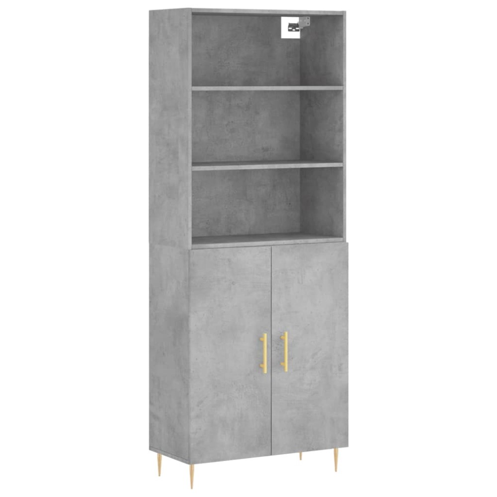 vidaXL Ντουλάπι Γκρι Σκυροδέματος 69,5x34x180 εκ. Επεξεργασμένο Ξύλο