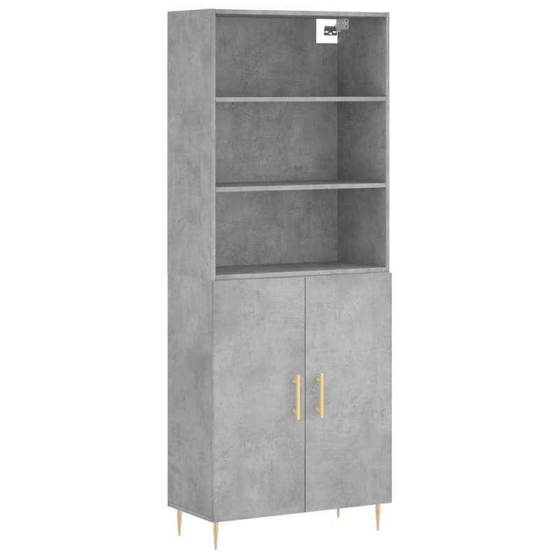 vidaXL Ντουλάπι Γκρι Σκυροδέματος 69,5x34x180 εκ. Επεξεργασμένο Ξύλο