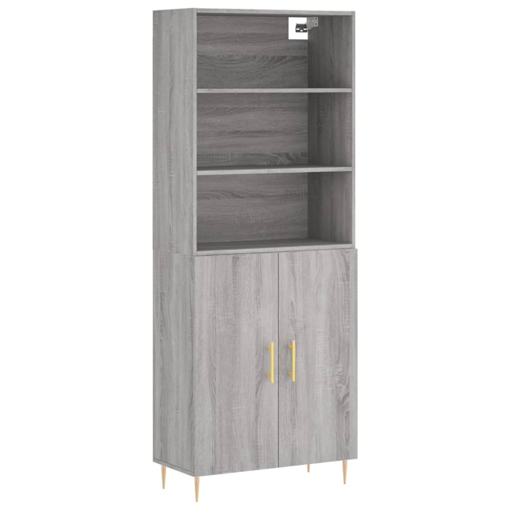 vidaXL Ντουλάπι Γκρι Sonoma 69,5 x 34 x 180 εκ. Επεξεργασμένο Ξύλο