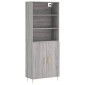 vidaXL Ντουλάπι Γκρι Sonoma 69,5 x 34 x 180 εκ. Επεξεργασμένο Ξύλο