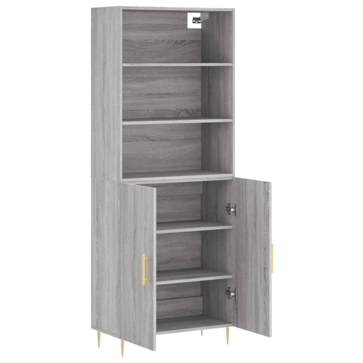 vidaXL Ντουλάπι Γκρι Sonoma 69,5 x 34 x 180 εκ. Επεξεργασμένο Ξύλο