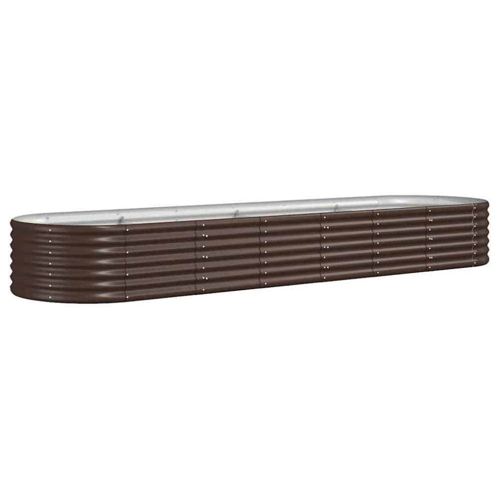 vidaXL Ζαρντινιέρα Καφέ 296x80x36 εκ. Γαλβανισμένος χάλυβας