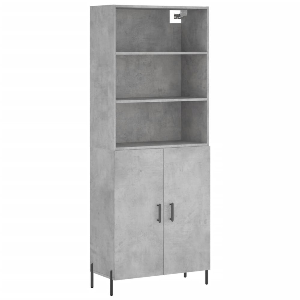 vidaXL Ντουλάπι Γκρι Σκυροδέματος 69,5x34x180 εκ. Επεξεργασμένο Ξύλο