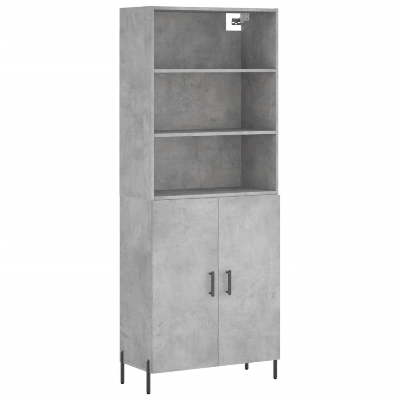 vidaXL Ντουλάπι Γκρι Σκυροδέματος 69,5x34x180 εκ. Επεξεργασμένο Ξύλο