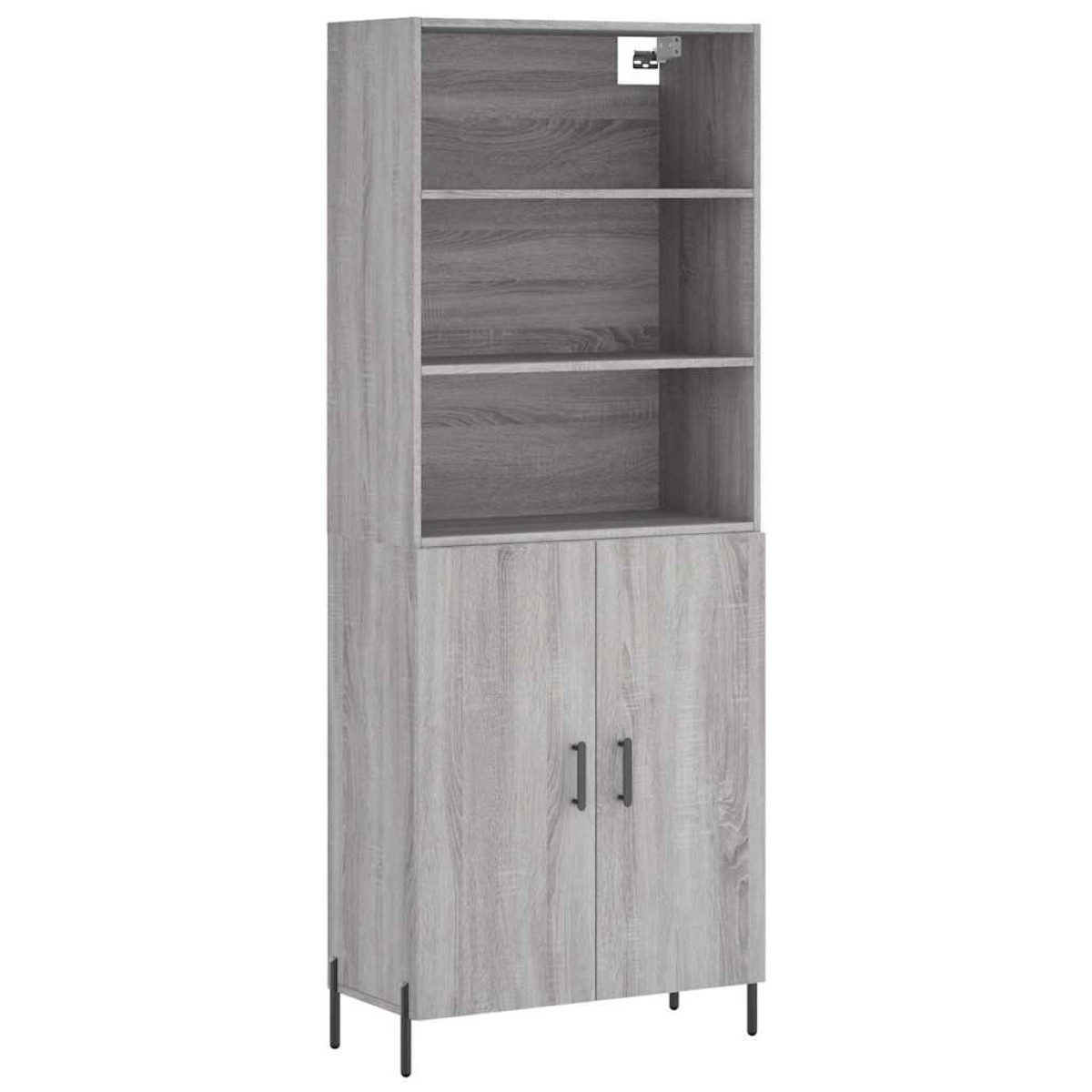 vidaXL Ντουλάπι Γκρι Sonoma 69,5 x 34 x 180 εκ. Επεξεργασμένο Ξύλο