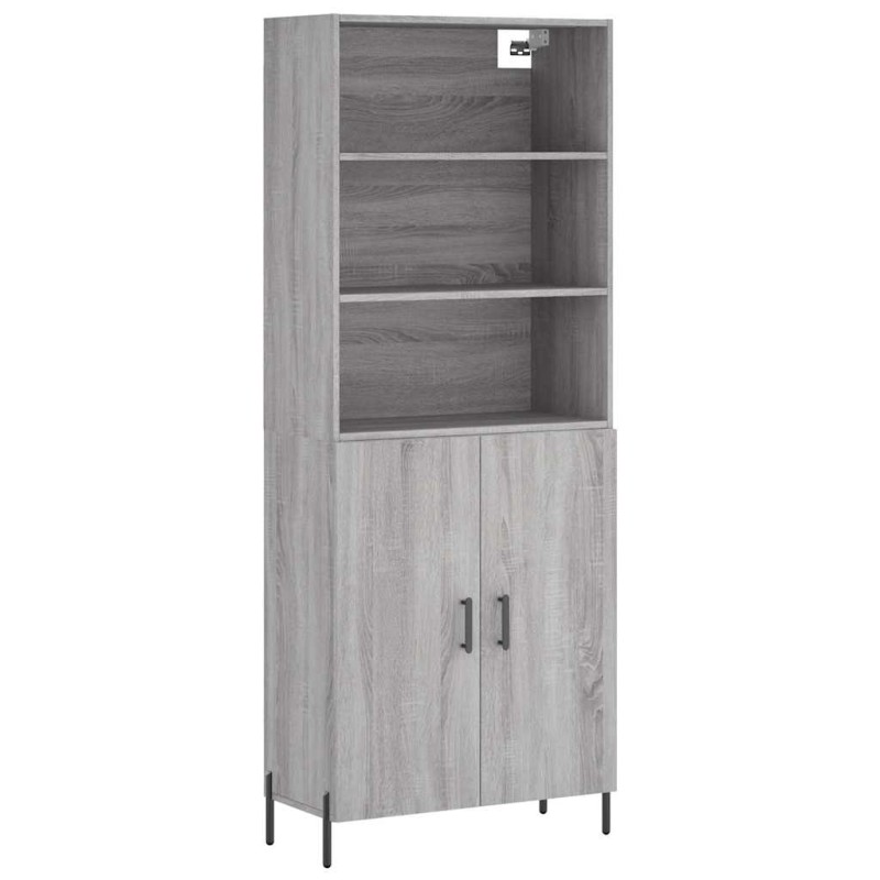 vidaXL Ντουλάπι Γκρι Sonoma 69,5 x 34 x 180 εκ. Επεξεργασμένο Ξύλο