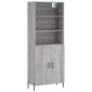 vidaXL Ντουλάπι Γκρι Sonoma 69,5 x 34 x 180 εκ. Επεξεργασμένο Ξύλο