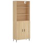 vidaXL Ντουλάπι Sonoma δρυς 69,5 x 34 x 180 εκ. από Επεξεργασμένο Ξύλο