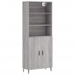 vidaXL Ντουλάπι Γκρι Sonoma 69,5 x 34 x 180 εκ. Επεξεργασμένο Ξύλο