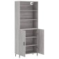 vidaXL Ντουλάπι Γκρι Sonoma 69,5 x 34 x 180 εκ. Επεξεργασμένο Ξύλο