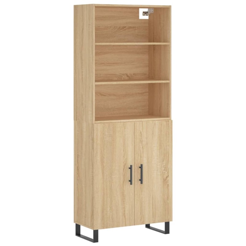 vidaXL Ντουλάπι Sonoma δρυς 69,5 x 34 x 180 εκ. από Επεξεργασμένο Ξύλο