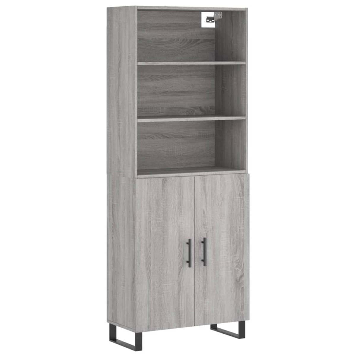 vidaXL Ντουλάπι Γκρι Sonoma 69,5 x 34 x 180 εκ. Επεξεργασμένο Ξύλο