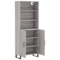 vidaXL Ντουλάπι Γκρι Sonoma 69,5 x 34 x 180 εκ. Επεξεργασμένο Ξύλο