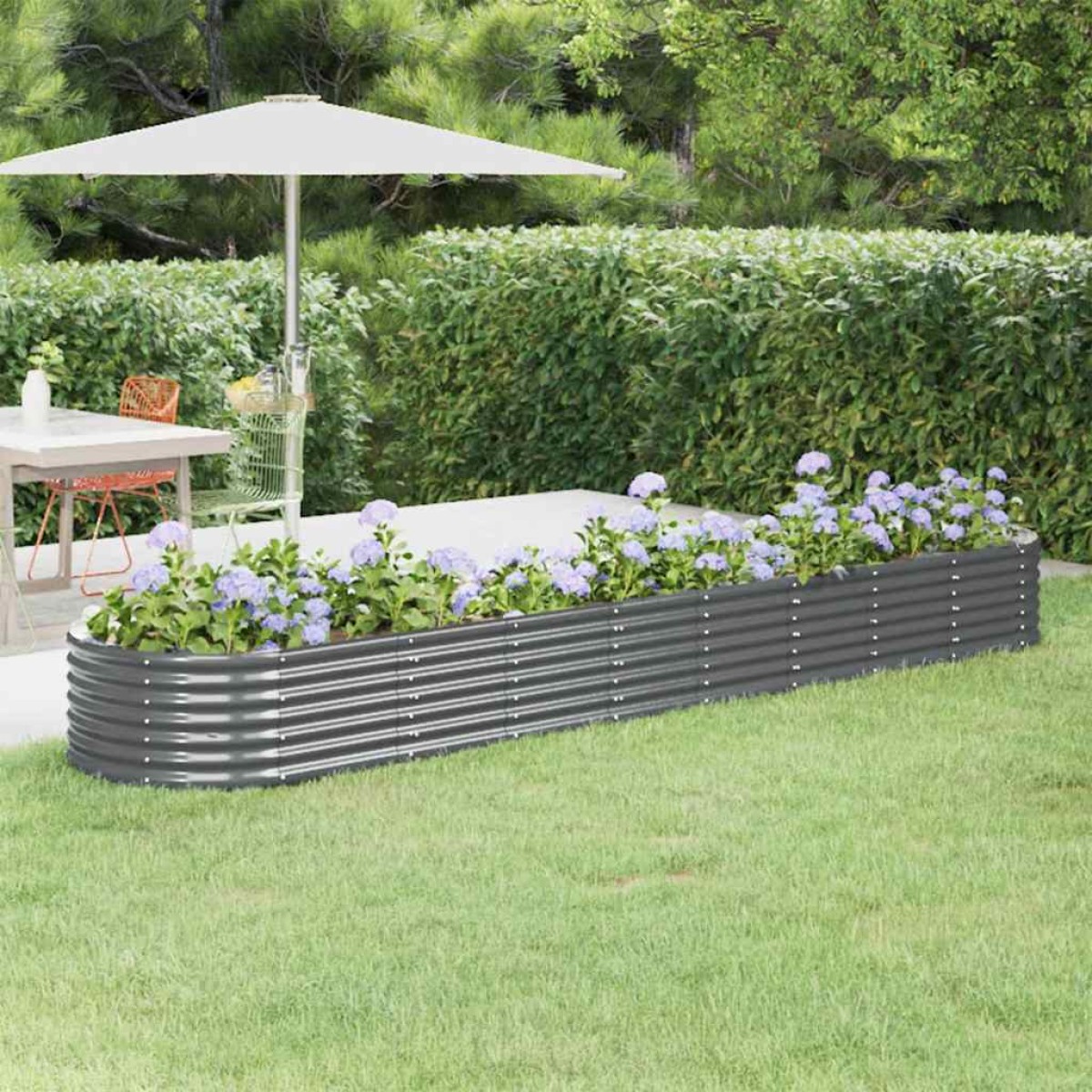 vidaXL Ζαρντινιέρα Ανθρακί 368x80x36 εκ Ατσάλι με Ηλεκτρ. Βαφή Πούδρας