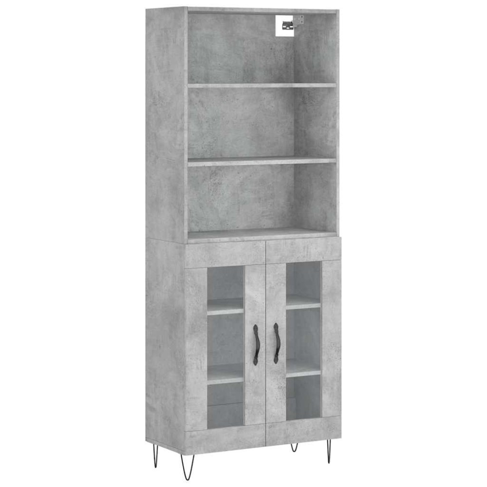 vidaXL Ντουλάπι Γκρι Σκυροδέματος 69,5x34x180 εκ. Επεξεργασμένο Ξύλο
