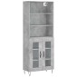 vidaXL Ντουλάπι Γκρι Σκυροδέματος 69,5x34x180 εκ. Επεξεργασμένο Ξύλο