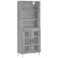 vidaXL Ντουλάπι Γκρι Sonoma 69,5 x 34 x 180 εκ. Επεξεργασμένο Ξύλο