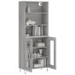 vidaXL Ντουλάπι Γκρι Sonoma 69,5 x 34 x 180 εκ. Επεξεργασμένο Ξύλο