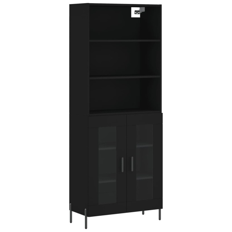 vidaXL Ντουλάπι Μαύρο 69,5x34x180 εκ. από Επεξεργασμένο Ξύλο