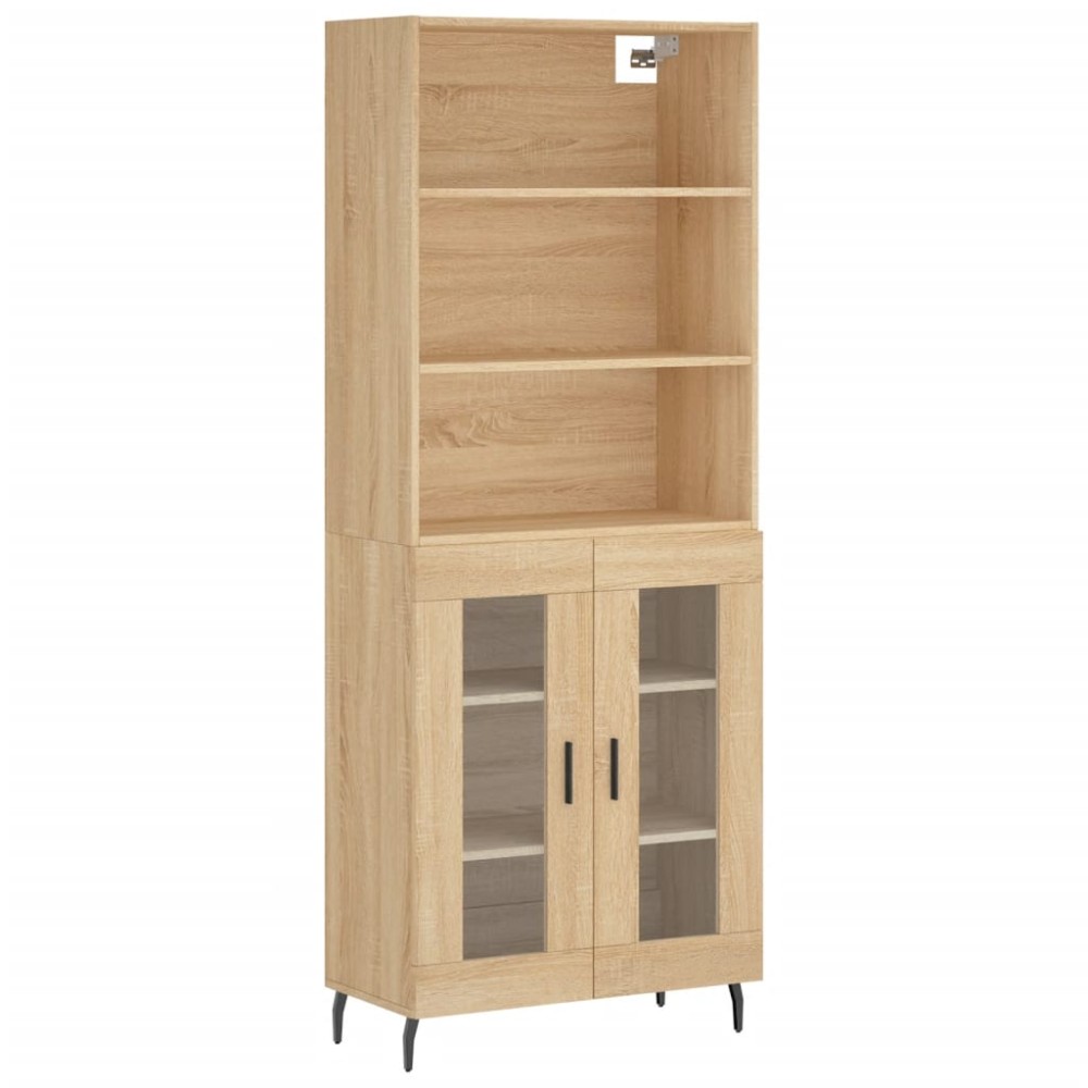 vidaXL Ντουλάπι Sonoma δρυς 69,5 x 34 x 180 εκ. από Επεξεργασμένο Ξύλο