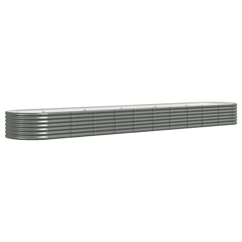 vidaXL Ζαρντινιέρα Γκρι 440x80x36 εκ. Γαλβανισμένος χάλυβας